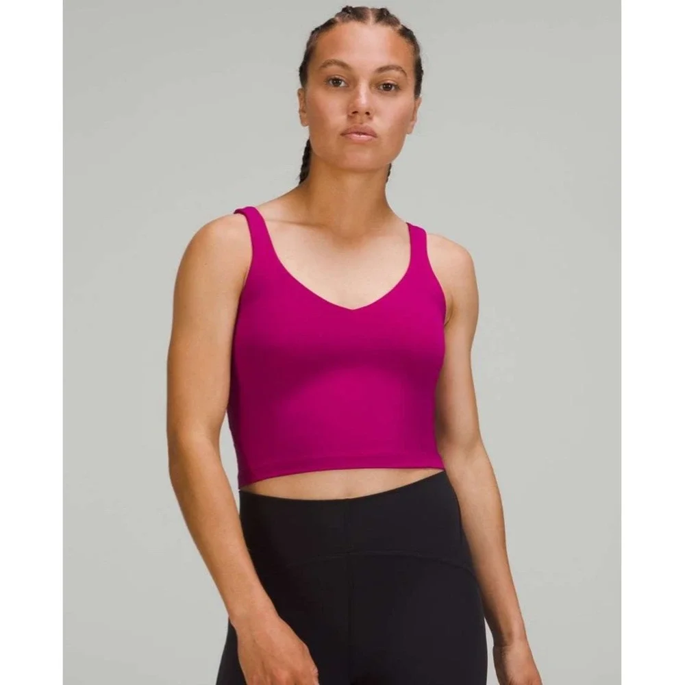 Lululemon Align Top Size 6 Magenta Purple Nulu‎ Crop Bra Yoga Pilates Gym GUC